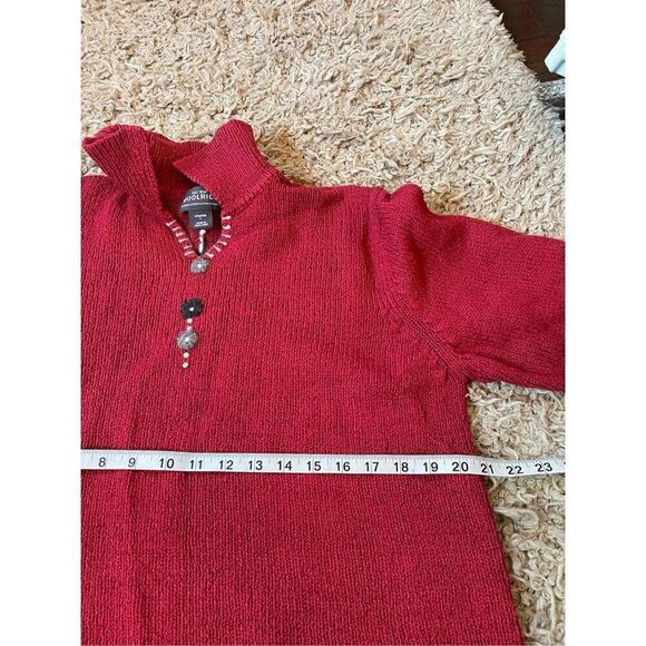 Vintage woolrich knit red pullover polo sweater size large - Picture 6 of 7